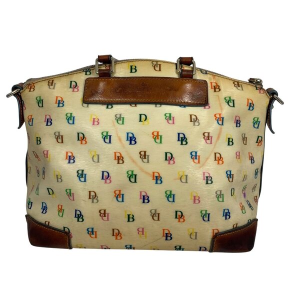 VTG Dooney Bourke Rainbow Signature Logo + Zipper Hand Bag + Charm - NO STRAP - Picture 4 of 14